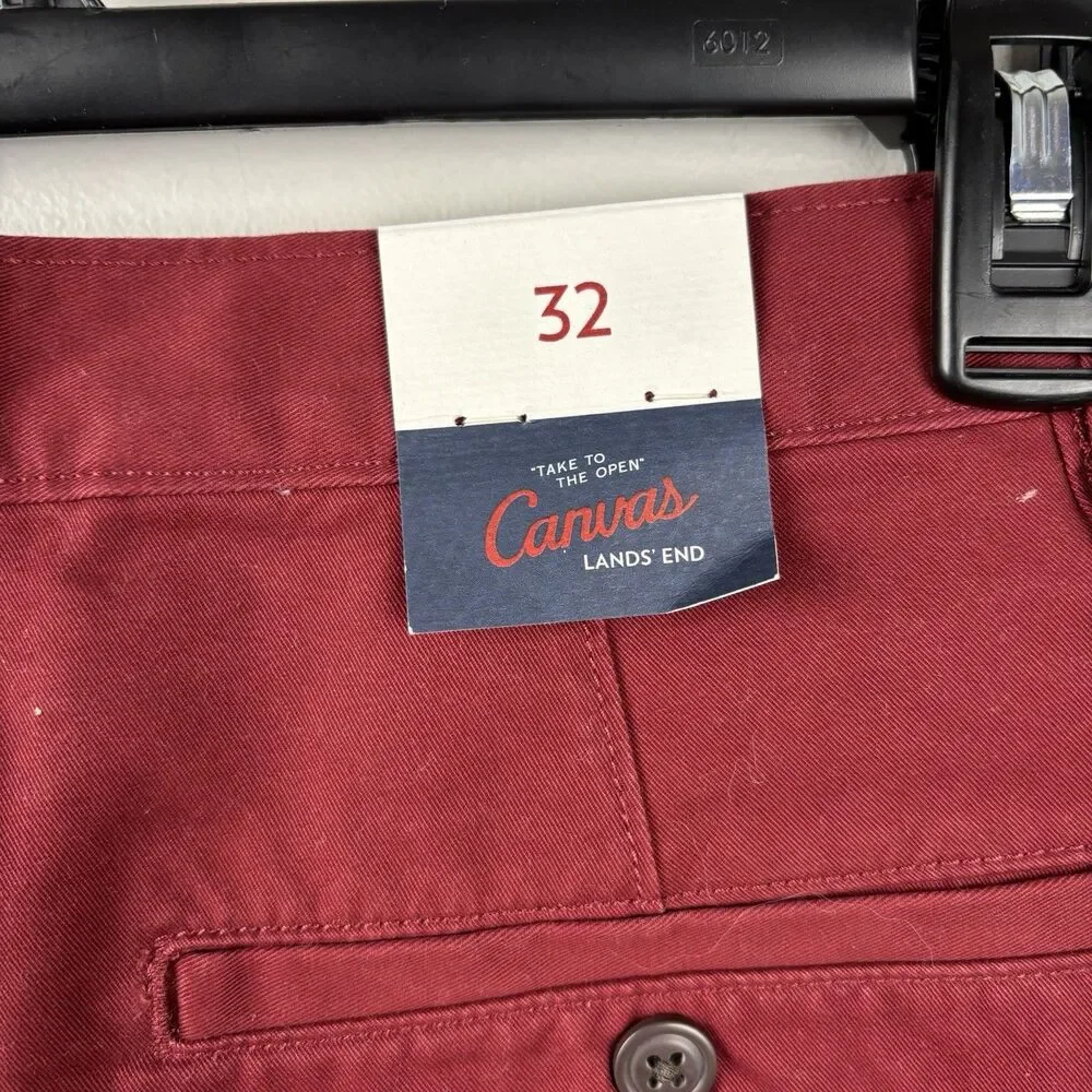 NWT Lands End Shorts Men 32 Dark Red 9